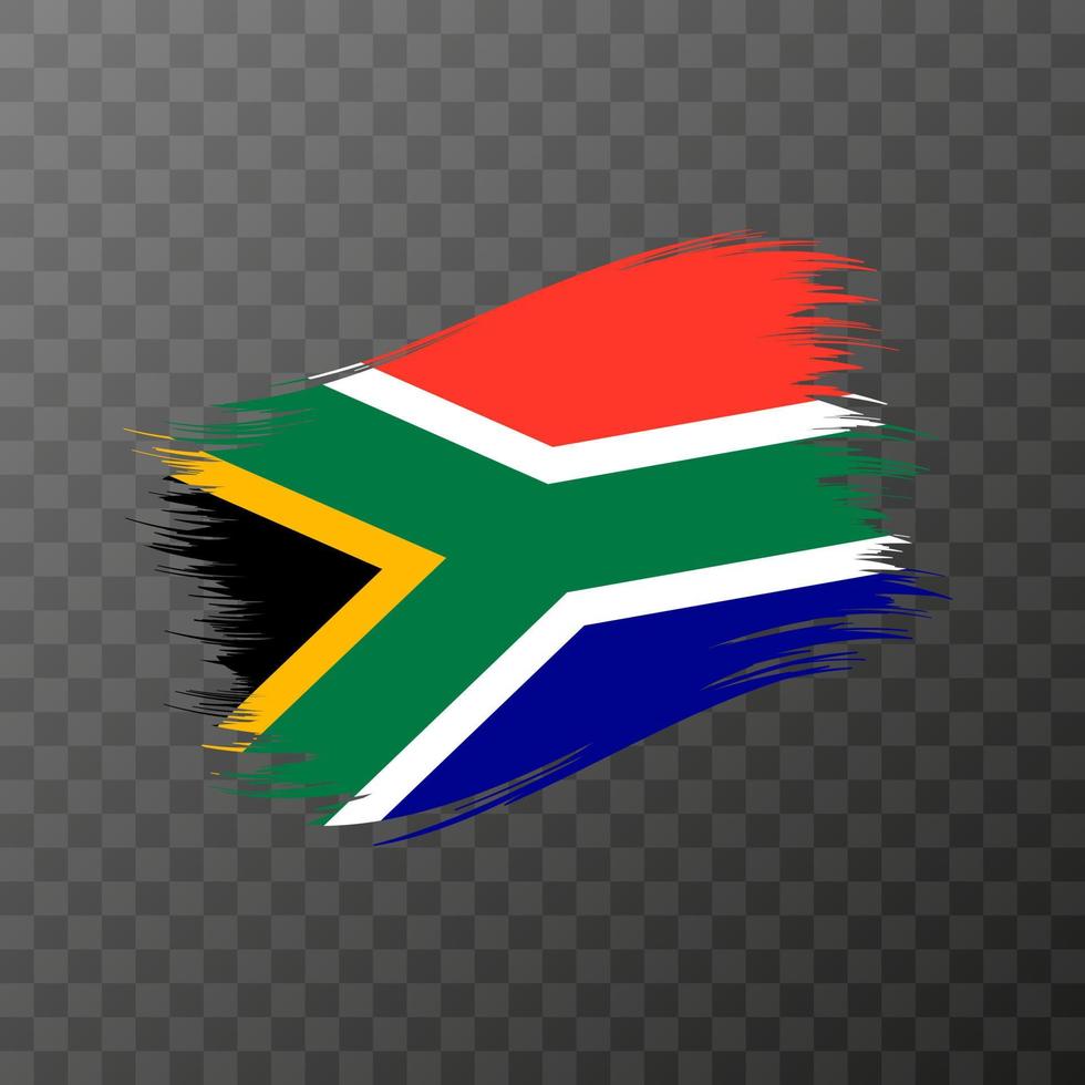 bandera nacional de sudáfrica. trazo de pincel grunge. vector