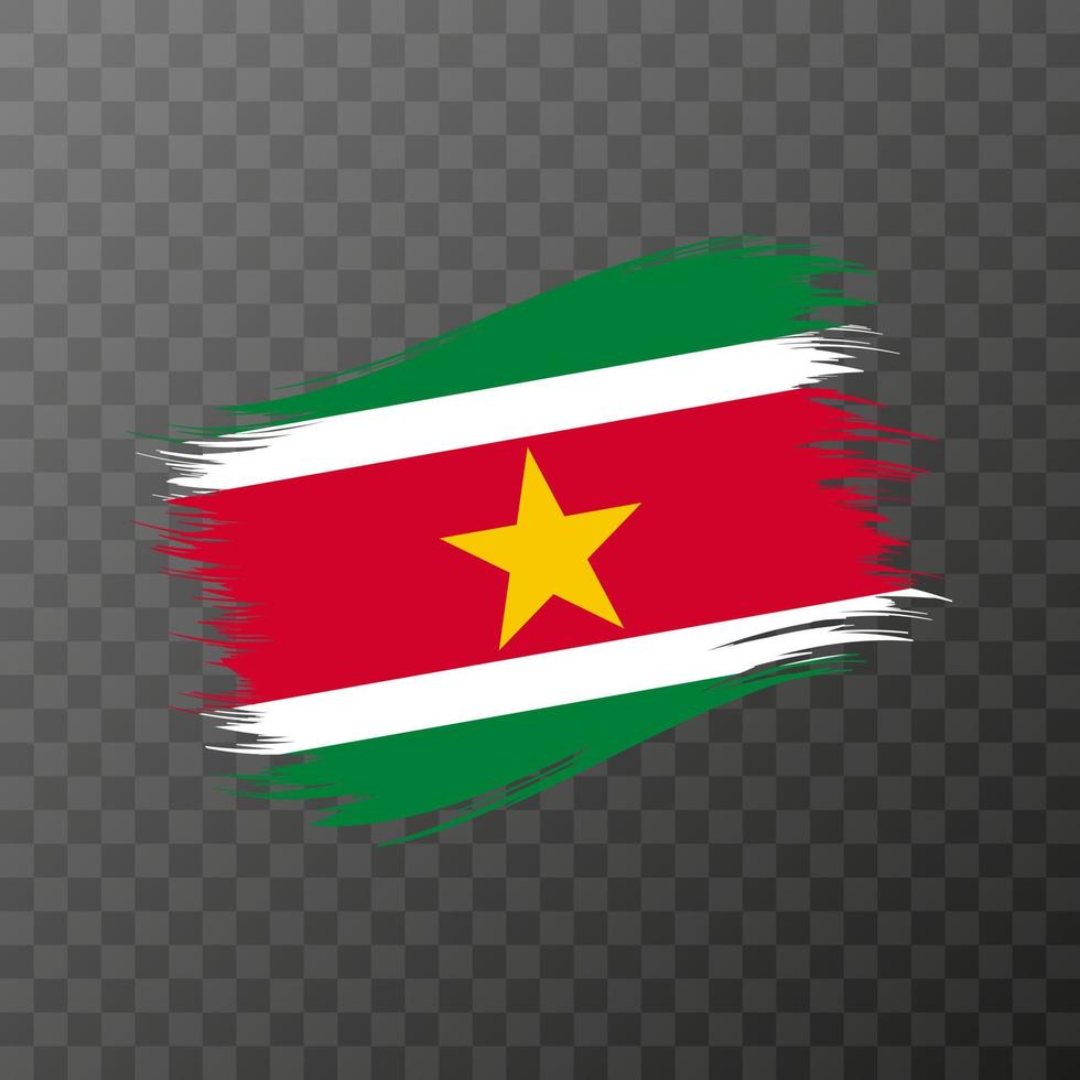 bandera nacional de surinam. trazo de pincel grunge. vector