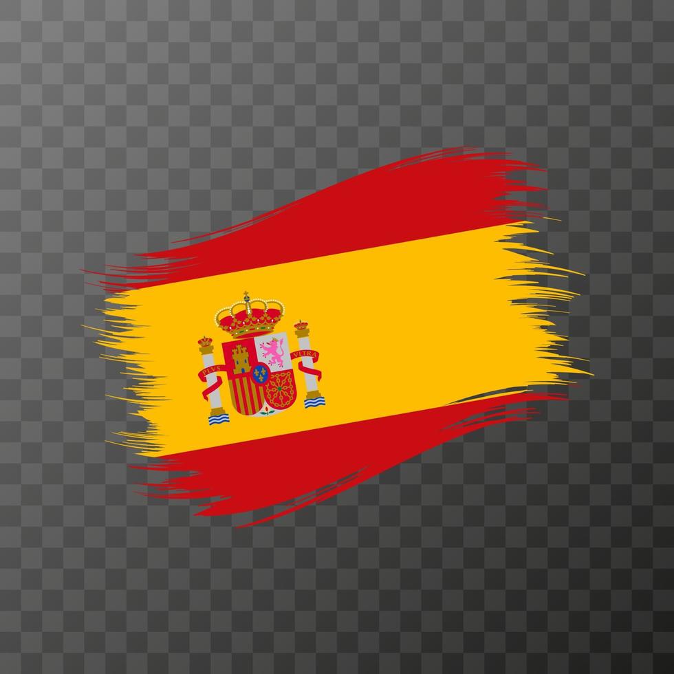 Spain national flag. Grunge brush stroke. vector