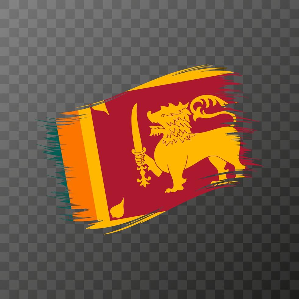 bandera nacional de sri lanka. trazo de pincel grunge. vector
