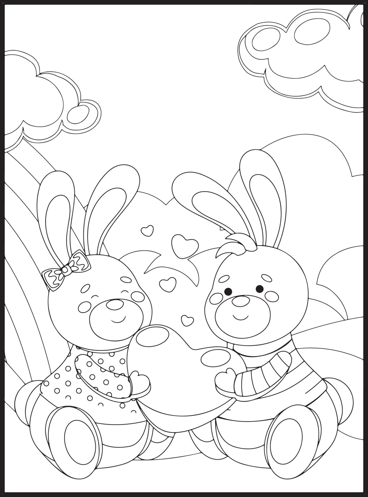 Valentines Day Coloring Pages 19465728 Vector Art at Vecteezy