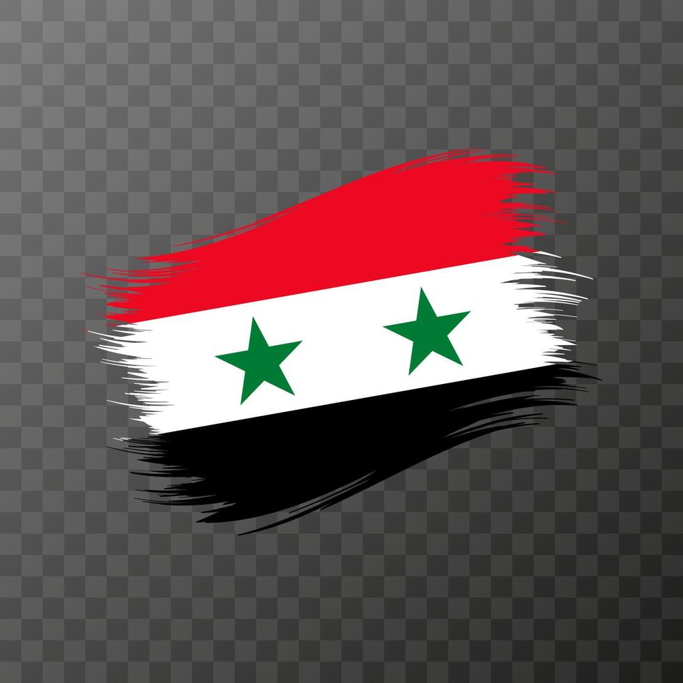 Syria national flag. Grunge brush stroke. vector