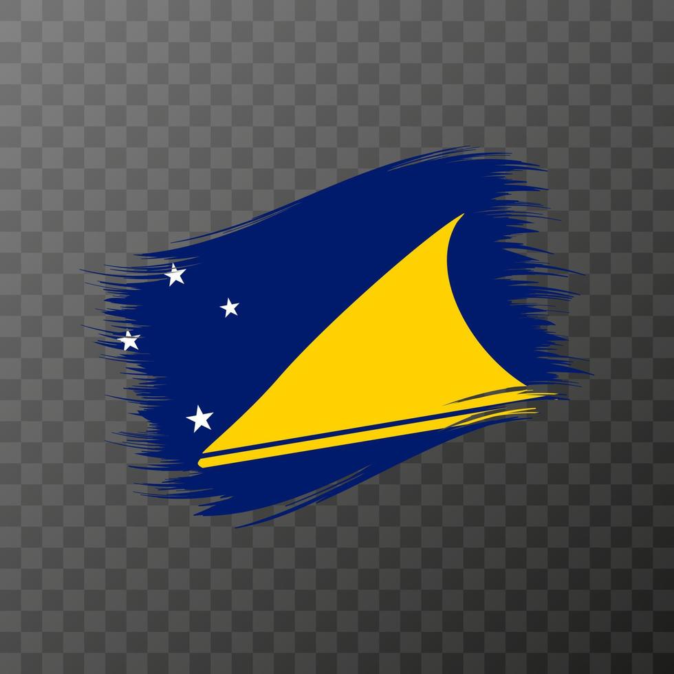 Tokelau national flag. Grunge brush stroke. vector