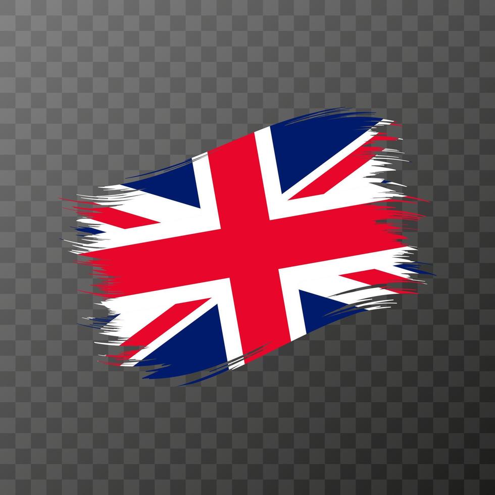 bandera nacional del reino unido. trazo de pincel grunge. vector