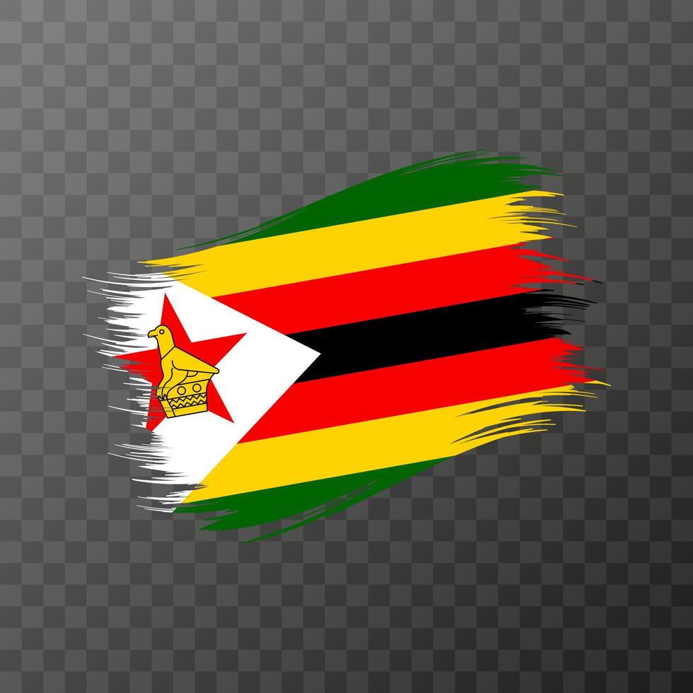 bandera nacional de zimbabue. trazo de pincel grunge. vector