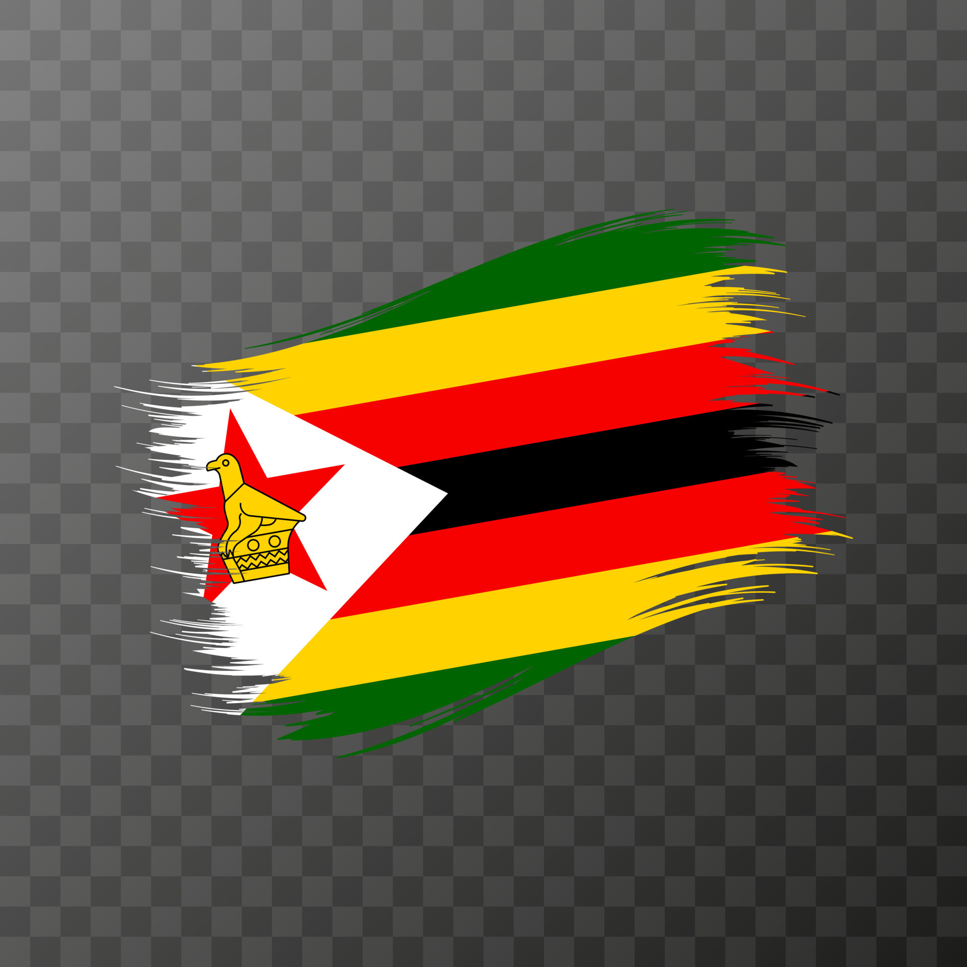 Zimbabwe national flag. Grunge brush stroke. 19465844 Vector Art at