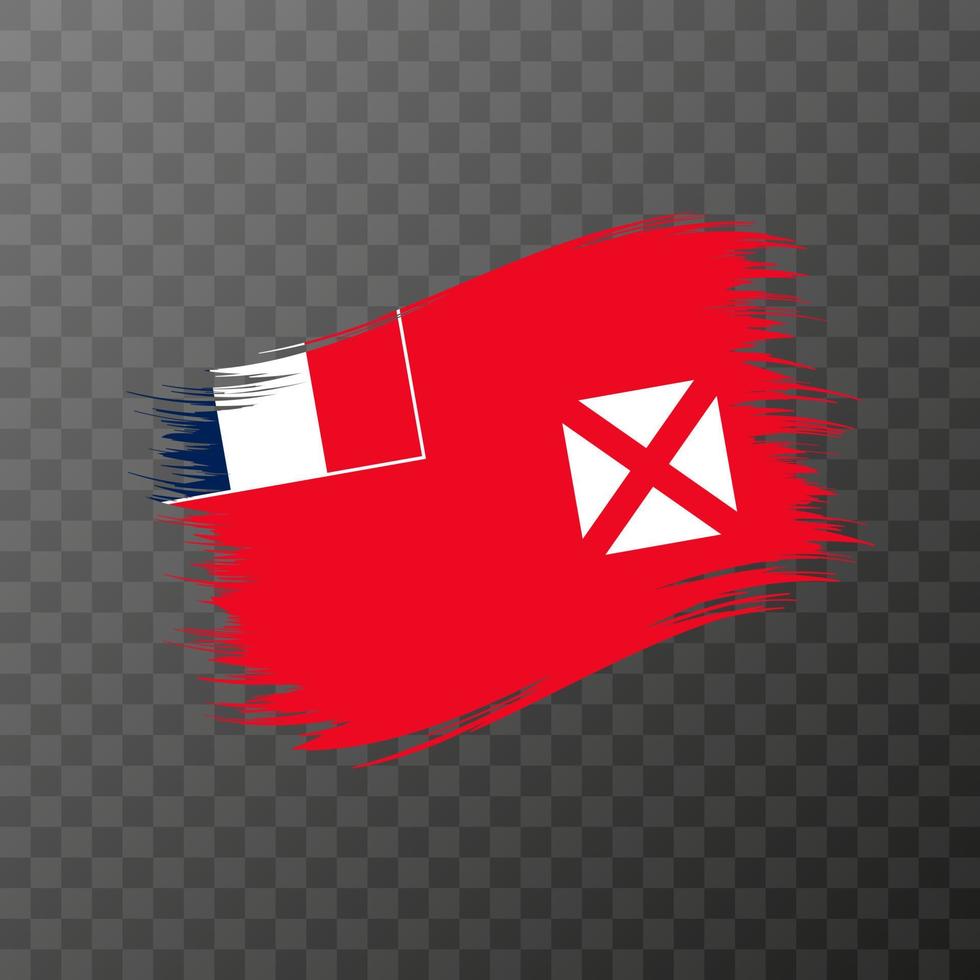 bandera nacional de wallis y futuna. trazo de pincel grunge. vector