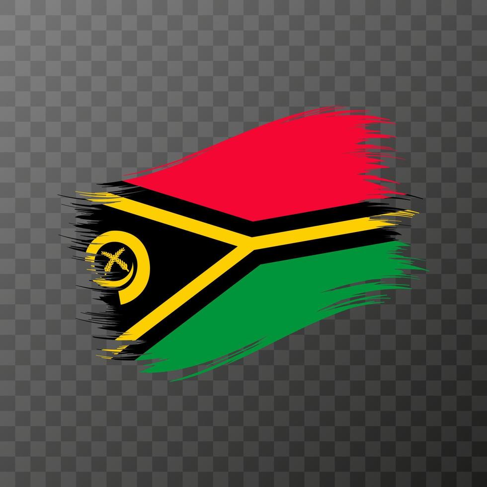 Vanuatu national flag. Grunge brush stroke. vector