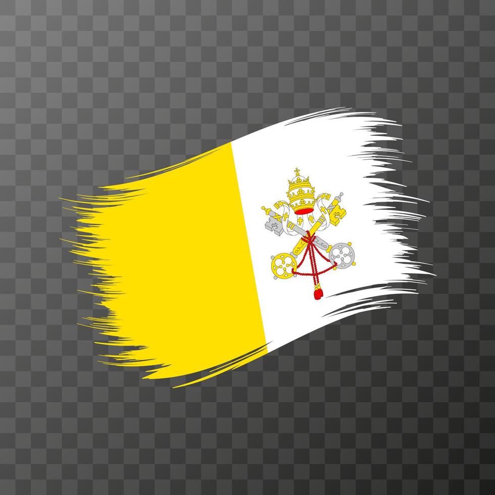 bandera nacional de la ciudad del vaticano. trazo de pincel grunge. ilustración vectorial vector