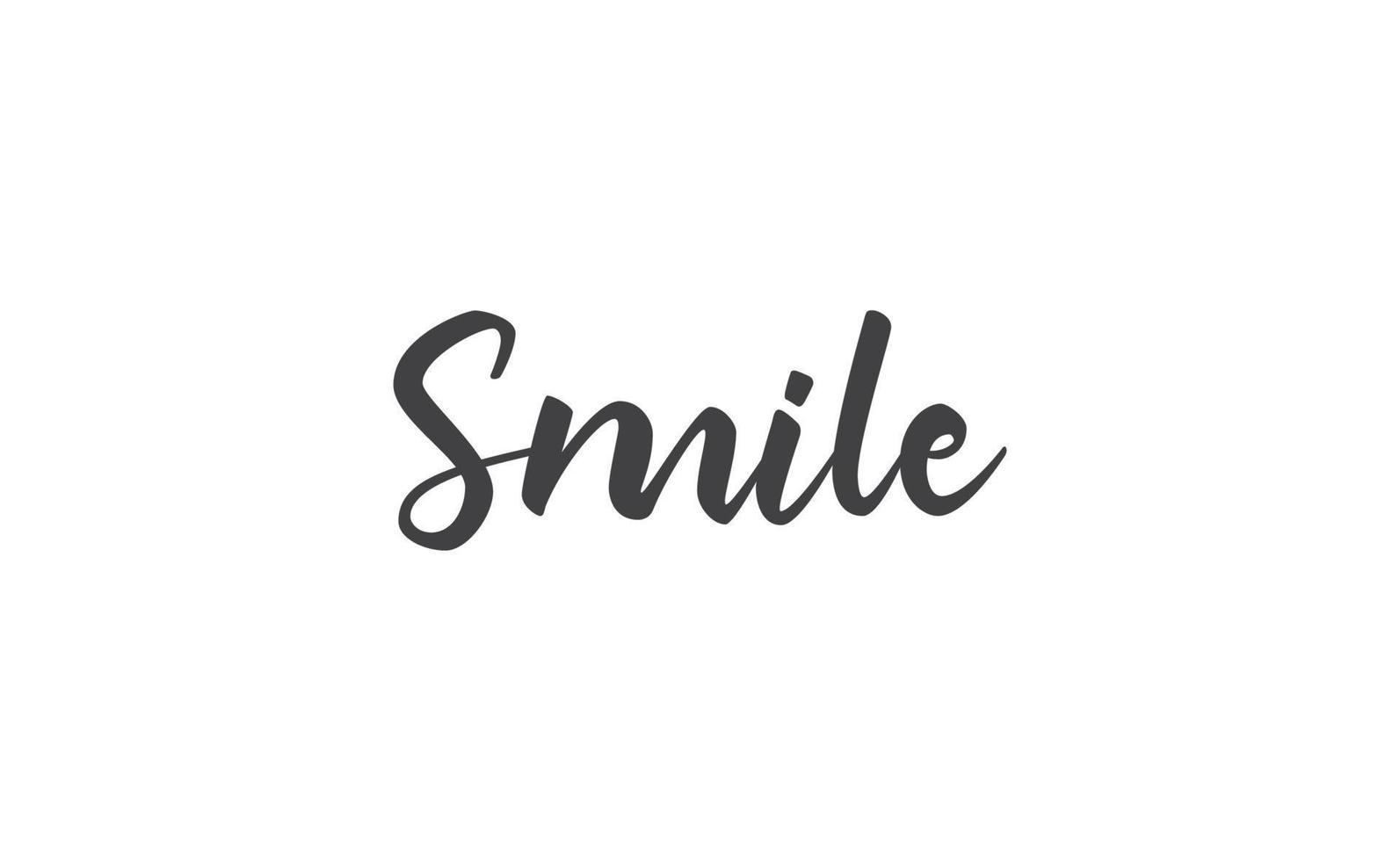 Smile handwritten brush lettering. Modern calligraphy isolated on white background. vector