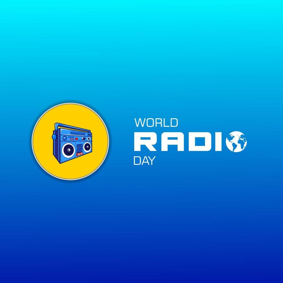 Día mundial de la radio 13 de febrero. diseño de afiches minimalistas para publicaciones en redes sociales. vector