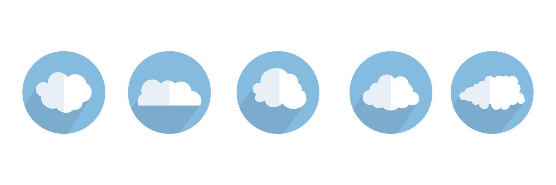 Clouds icon set. Cloud icons for cloud computing web and app. Vector design.