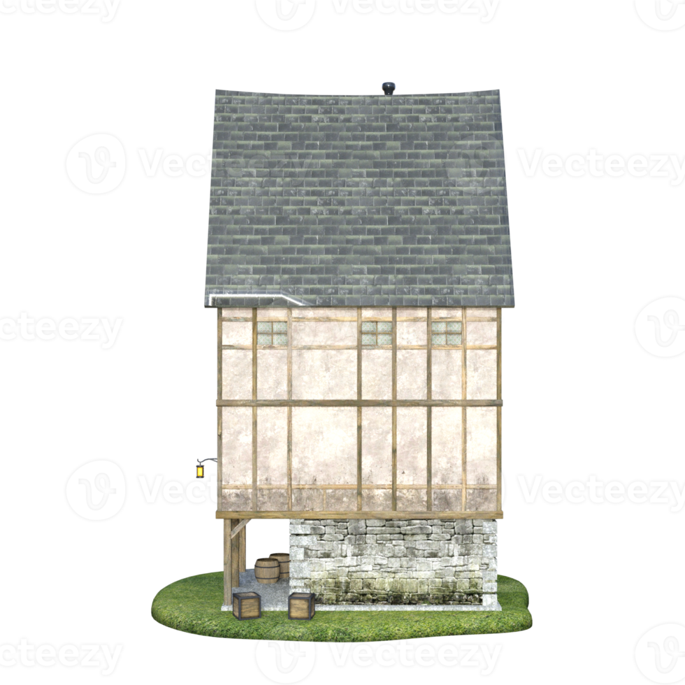 Classic House isolated 3d rendering png