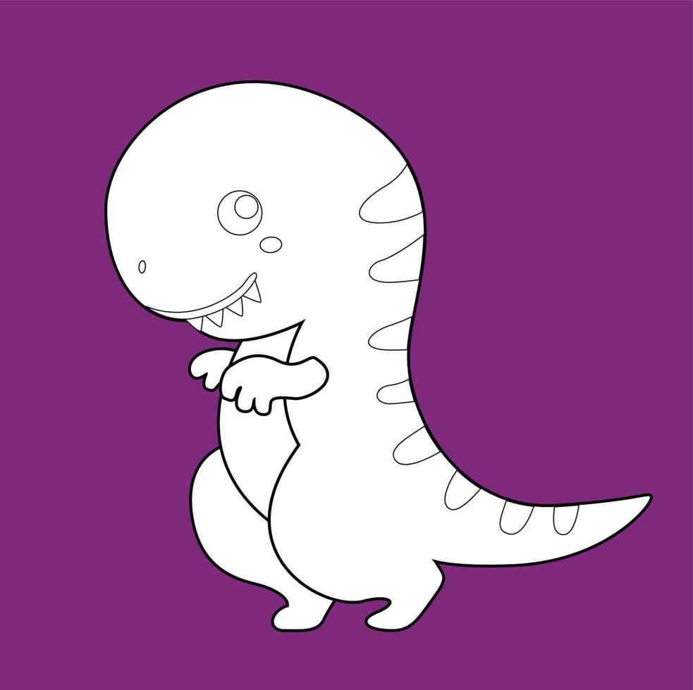 Cute Baby Dinosaur Digital STamp Sticker Outline vector