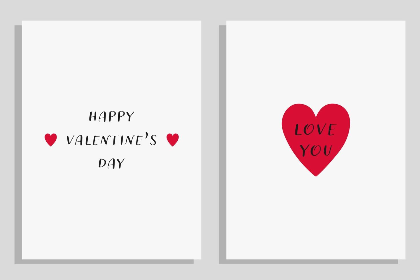 Valentine's day greeting cards vector