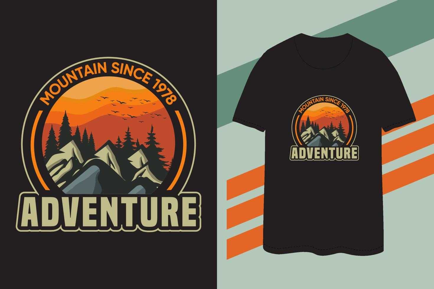Vintage adventure t-shirt design 2023 vector