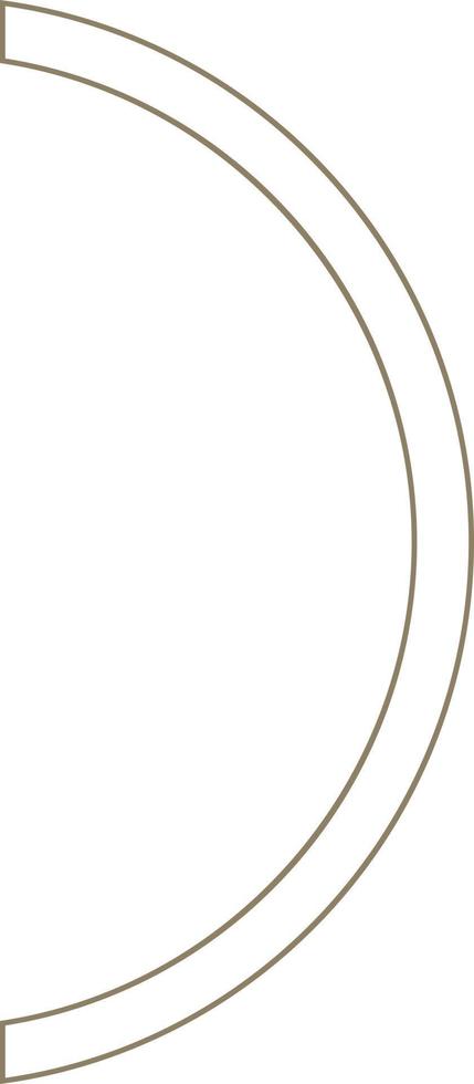 Monoline half circle illustration vector