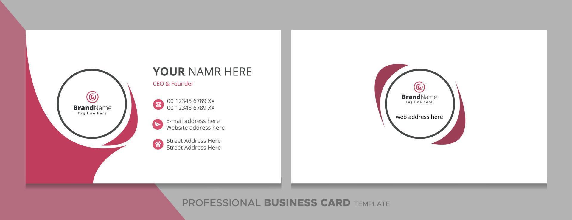 Professional Corporate Business Card Template, Fully Editable vector