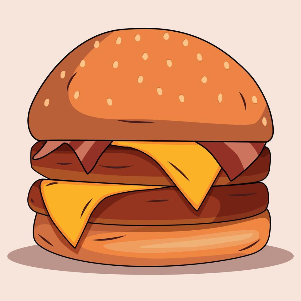 sabrosa hamburguesa con carne. objeto aislado vectorial vector