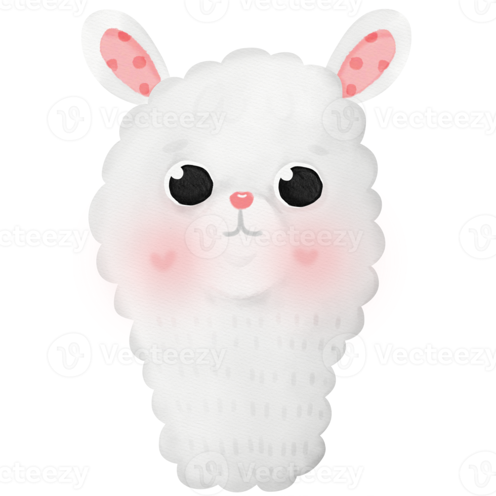 linda ilustración de llama de alpaca png