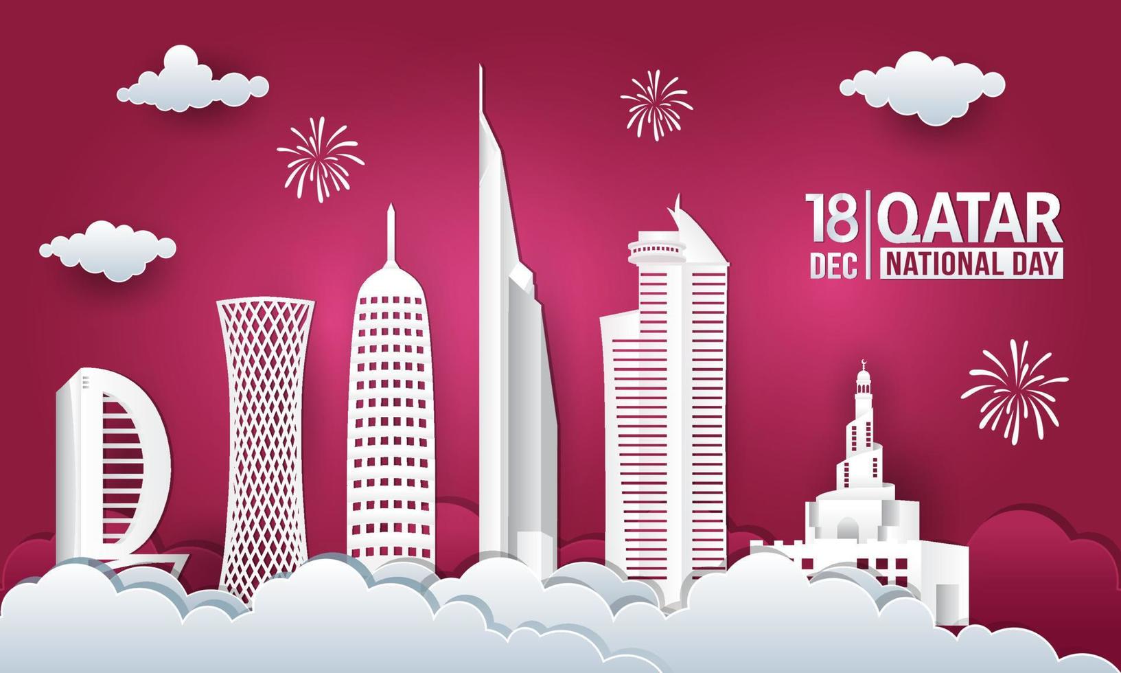 Vector illustration of 18th December Qatar national day