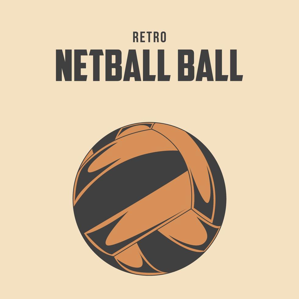 Retro Netball Ball Vector Stock Illustration