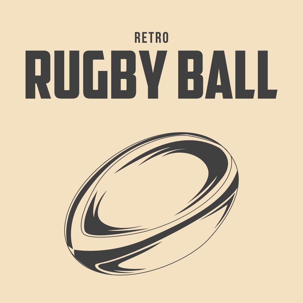 Retro Rugby Ball Vector Stock Illustration