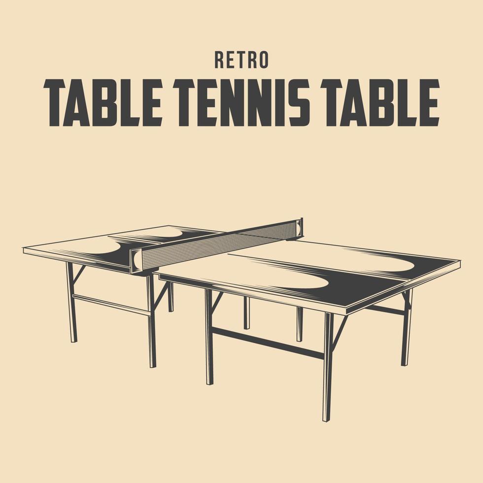 Retro Table Tennis Table Vector Stock Illustration