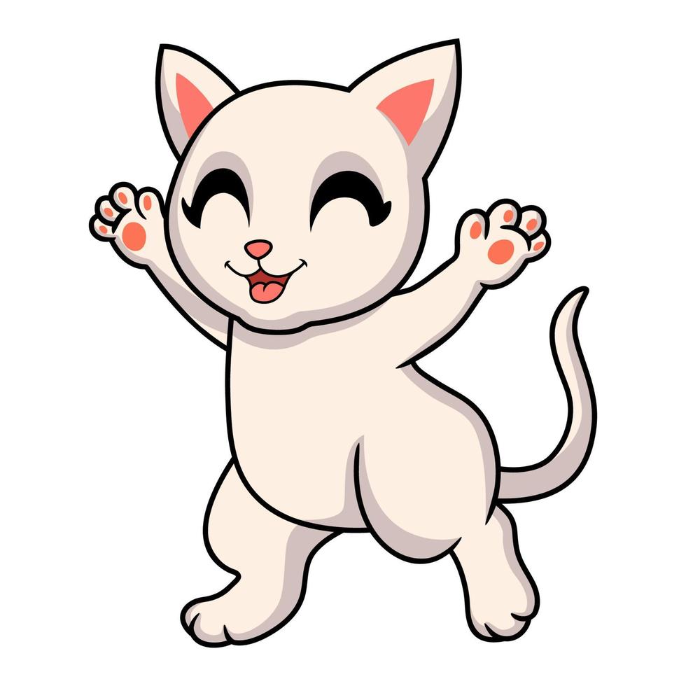 Cute khao manee cat cartoon vector