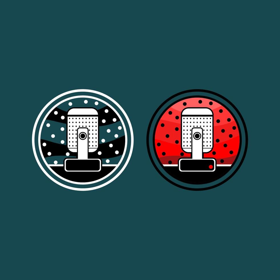 podcast logo in flat design. this is microphone vector