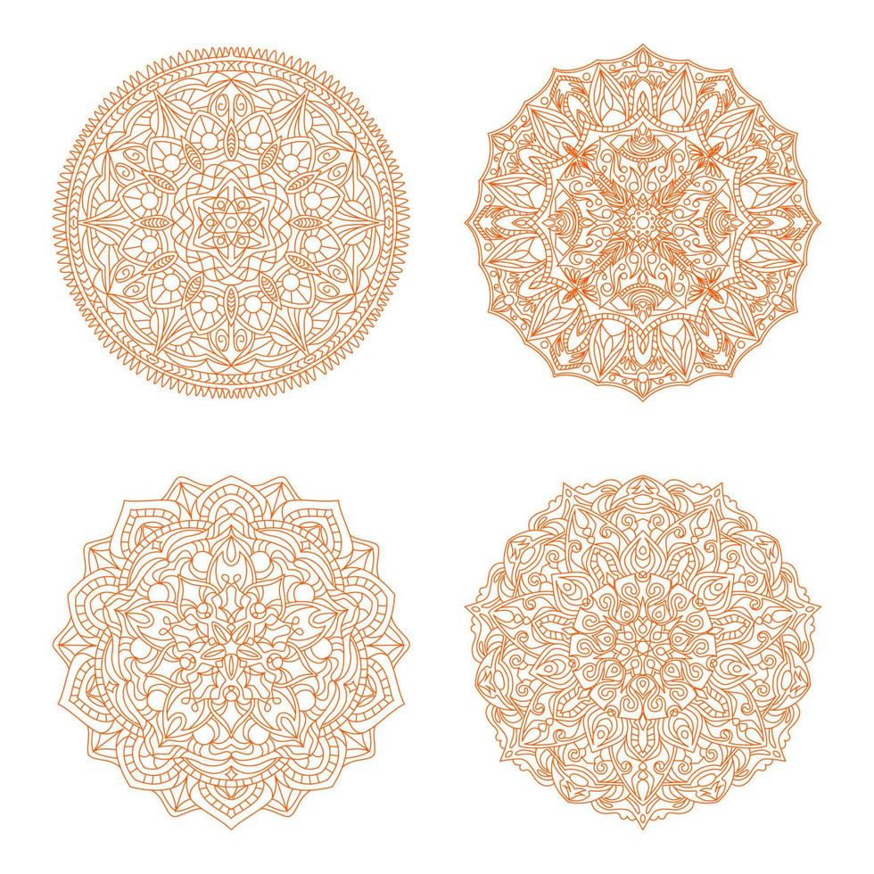 Mandala Coloring book art, wallpaper design. tile pattern, shirt, greeting card, sticker, lace pattern and tattoo. decoration for interior design. Circle lace ornament, round ornamental geometric vector