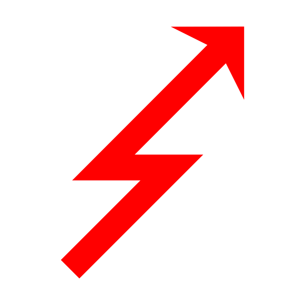 Zig Zag Arrow on Transparent Background png