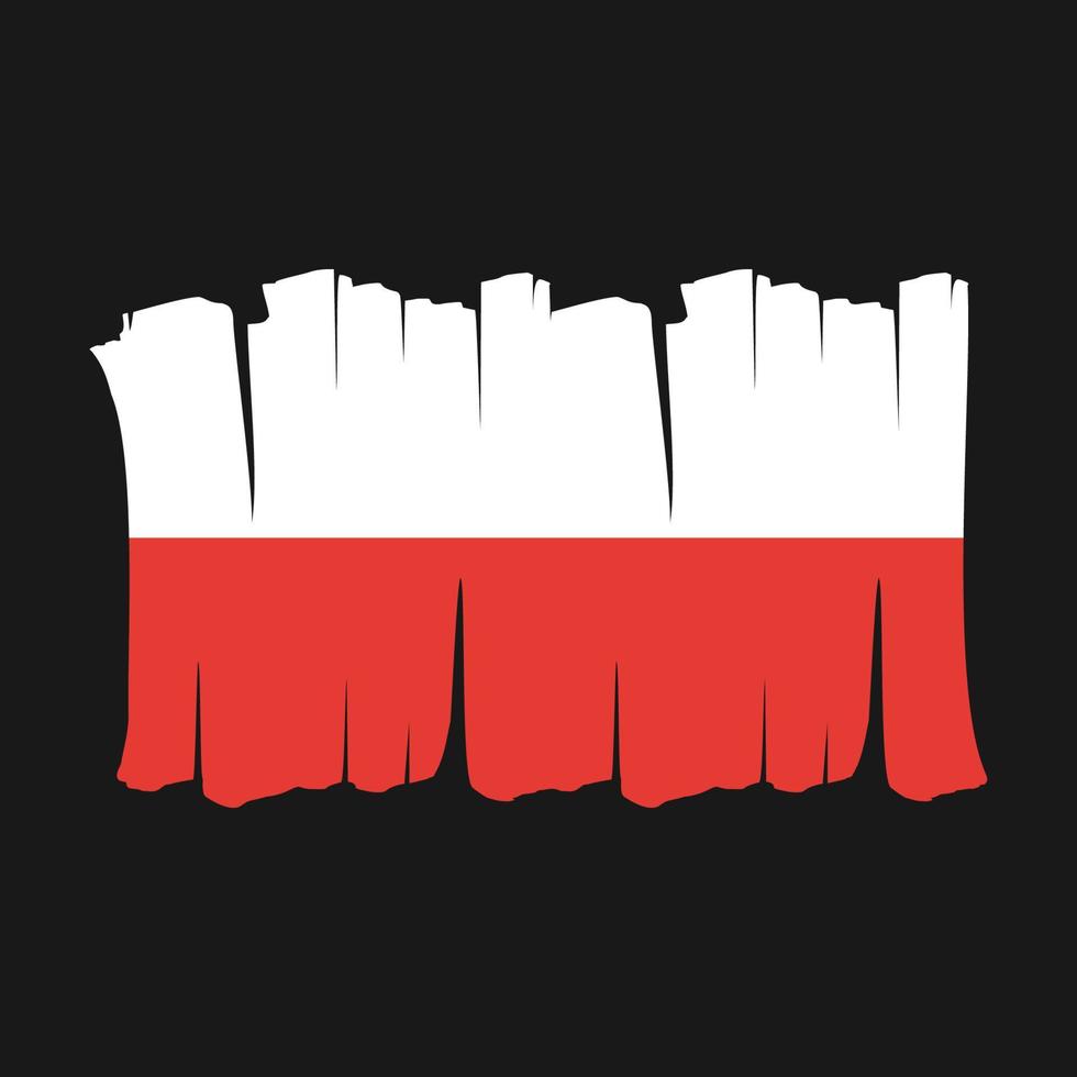 pincel de bandera de polonia vector