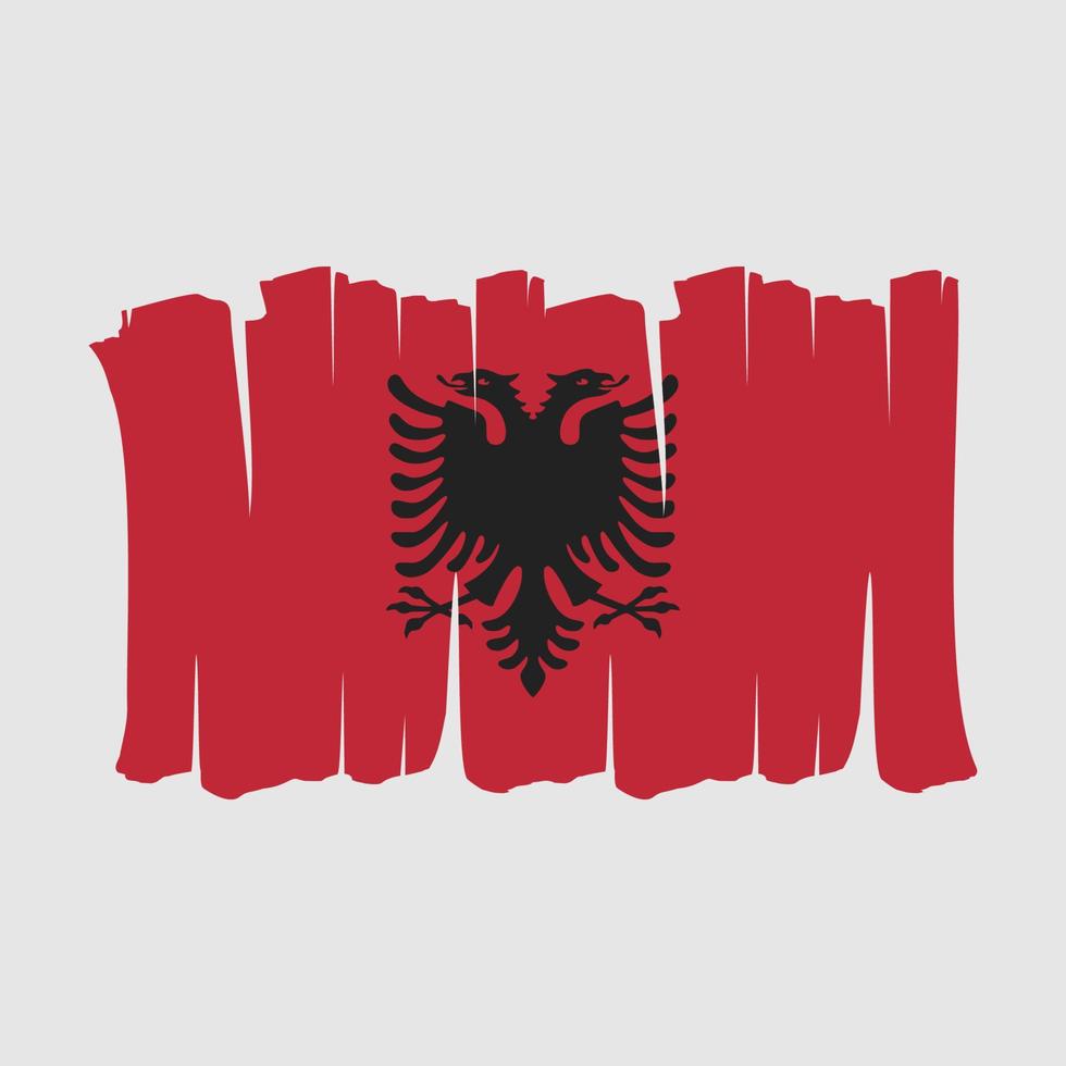 pincel de bandera de albania vector