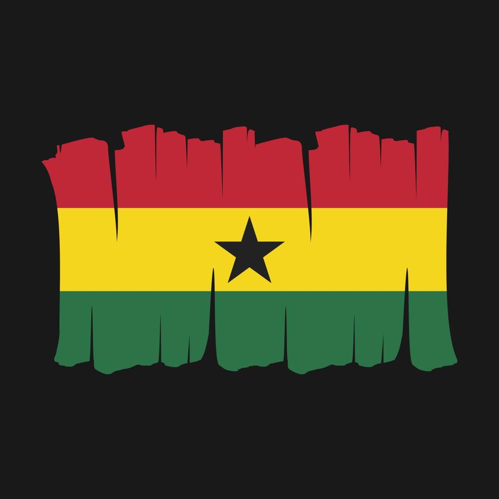 Ghana Flag Brush vector