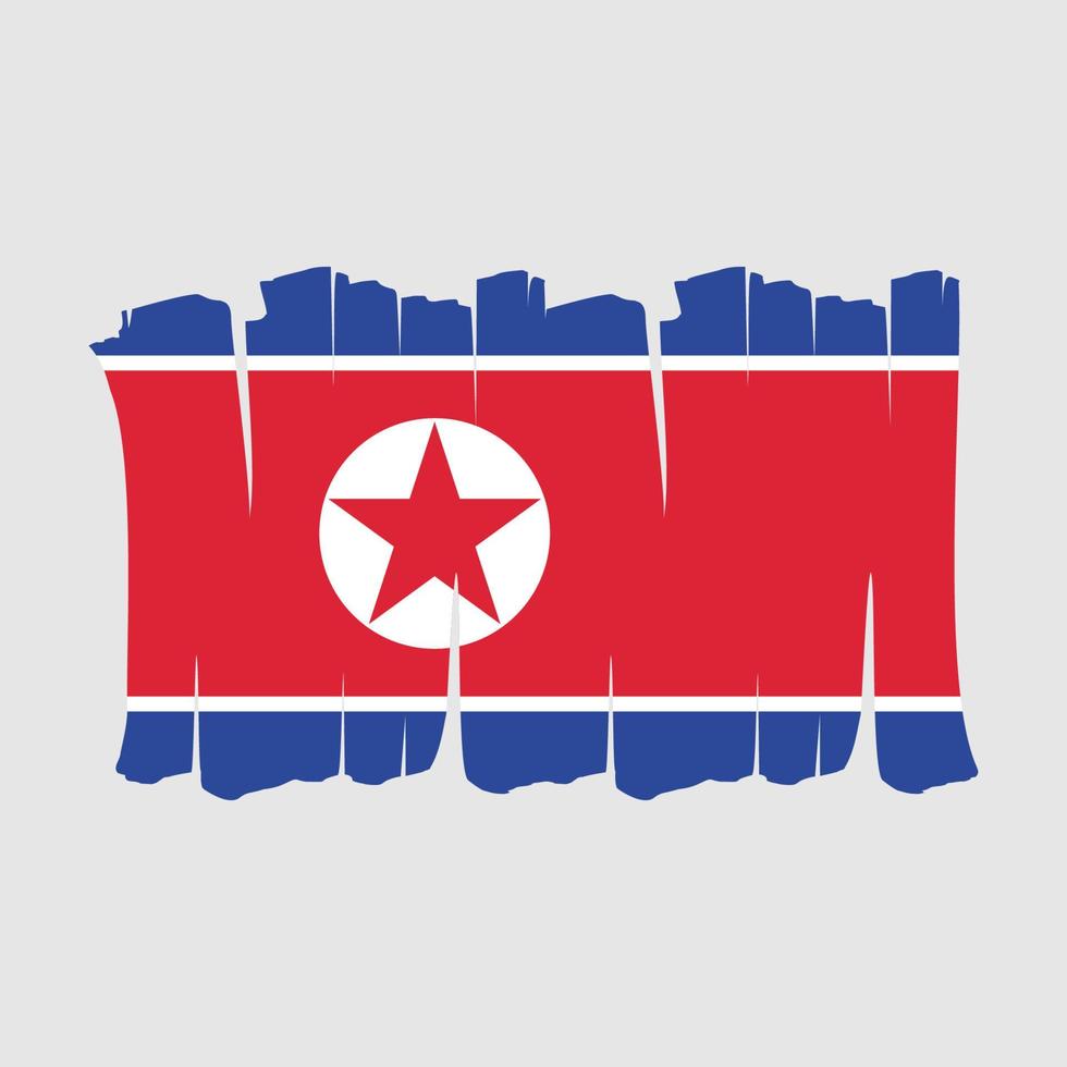 pincel de bandera de corea del norte vector