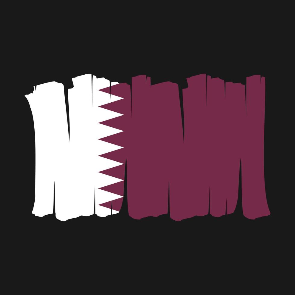 Qatar Flag Brush vector