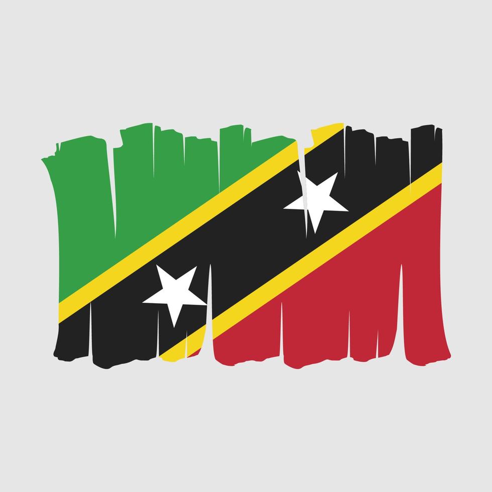 Saint Kitts Flag Brush vector