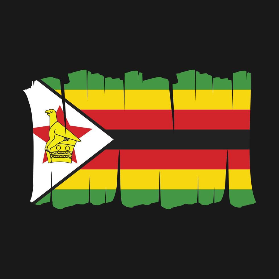 Zimbabwe Flag Brush vector