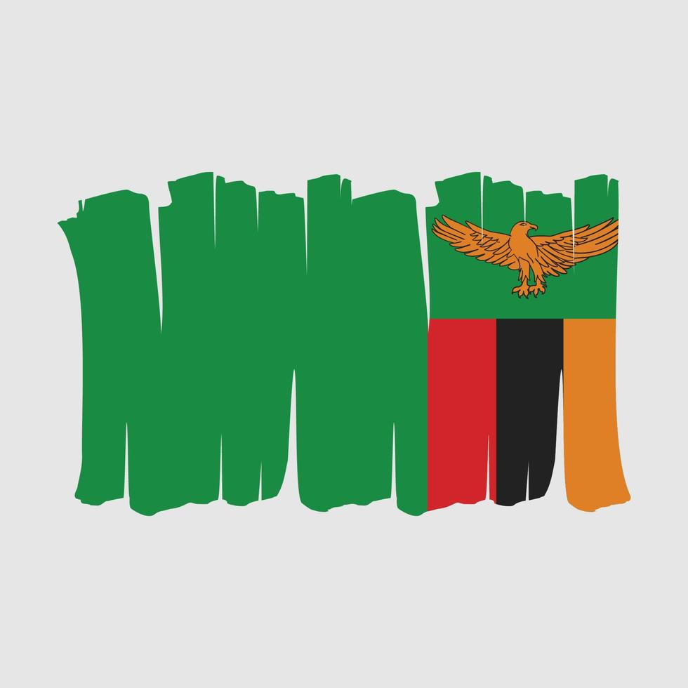 Zambia Flag Brush vector