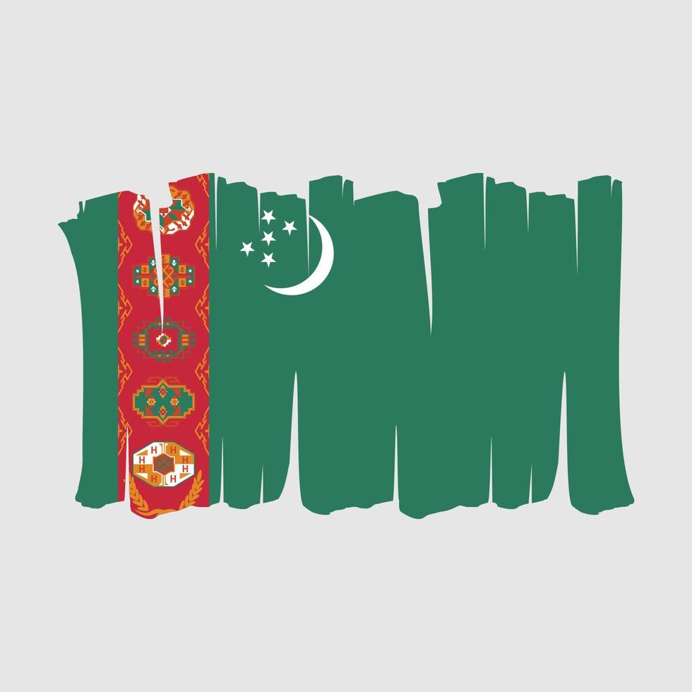 cepillo de bandera de turkmenistán vector