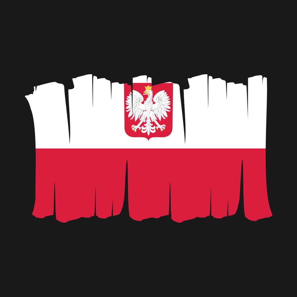 Poland Flag Brush vector