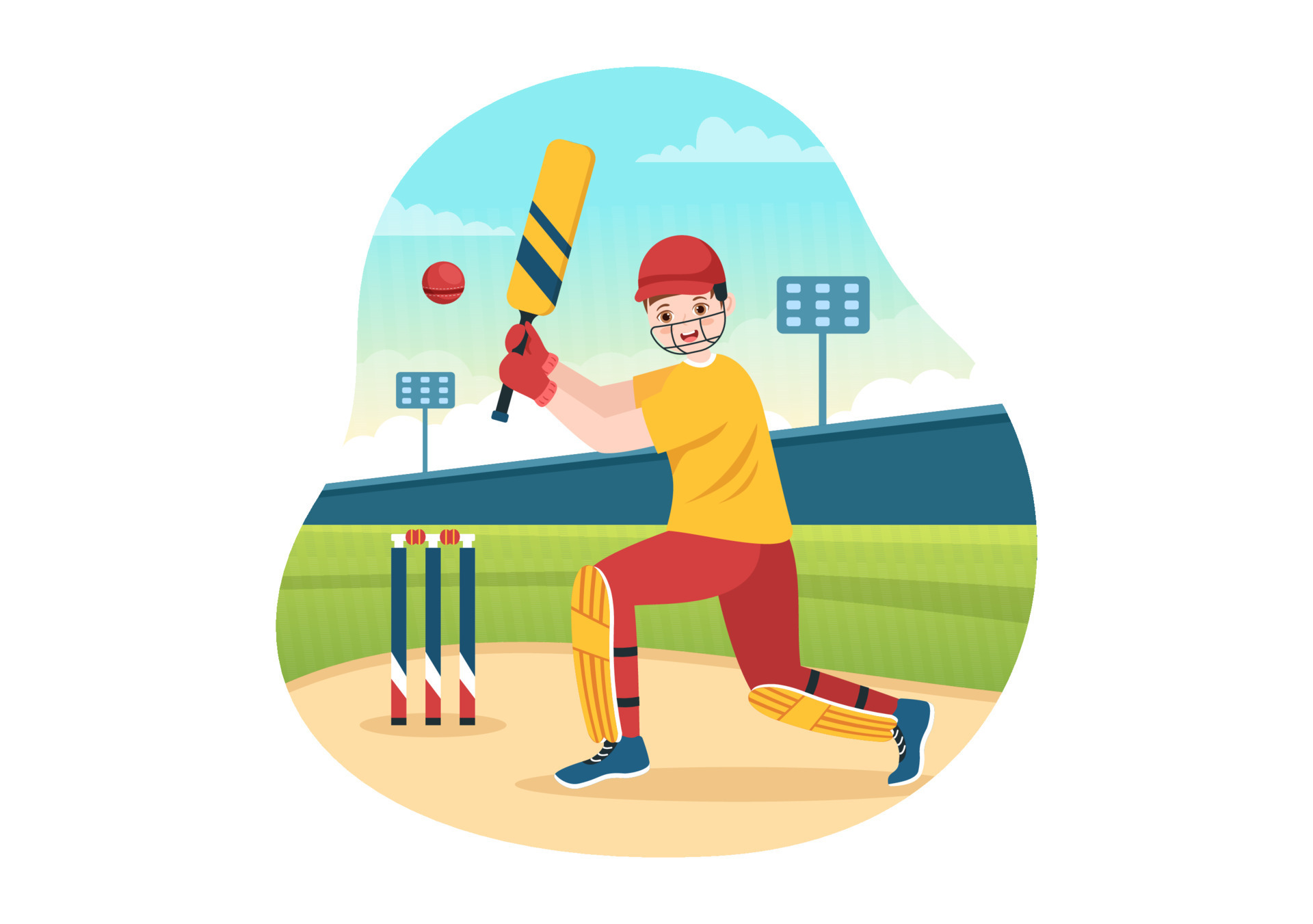 Cricket Shot Vector Art, Icons, and Graphics for Free Download