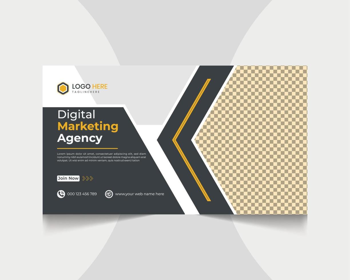 Creative business agency digital marketing web banner youtube thumbnail template vector
