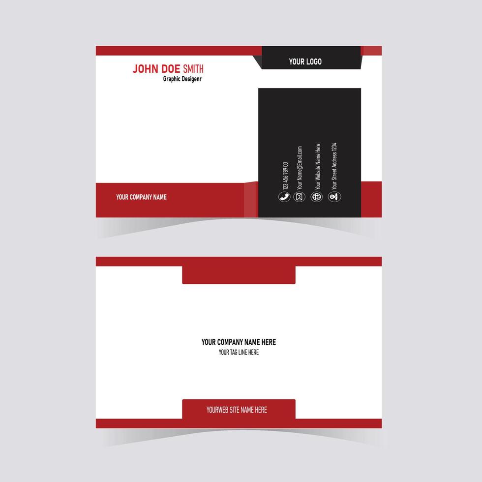 Vector modern clean business card template. Flat design Individual.Business Card