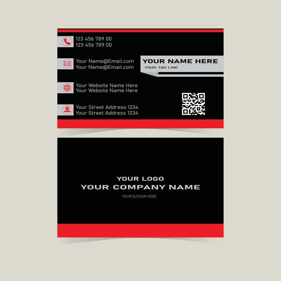 Vector modern clean business card template. Flat design Individual.Business Card