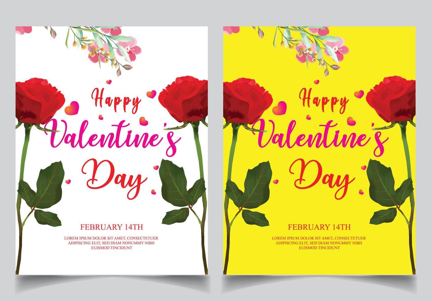 Rose greetings on Valentine's Day . designs for banner and poster templates vector