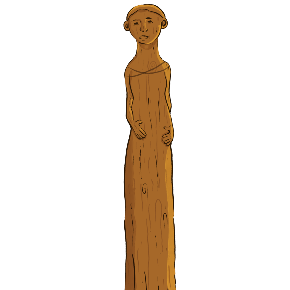 ethnic wood sculpture, central kalimantan png