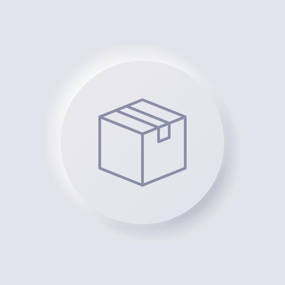 icono de caja, diseño de interfaz de usuario suave de neumorfismo blanco para diseño web, interfaz de usuario de aplicación y más, botón, vector. vector