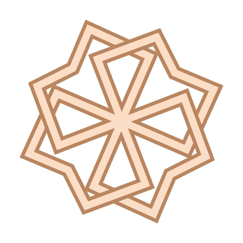 Molvinets, a Slavic symbol decorated with Scandinavian weaving ornaments. Beige trendy, design with runes vector